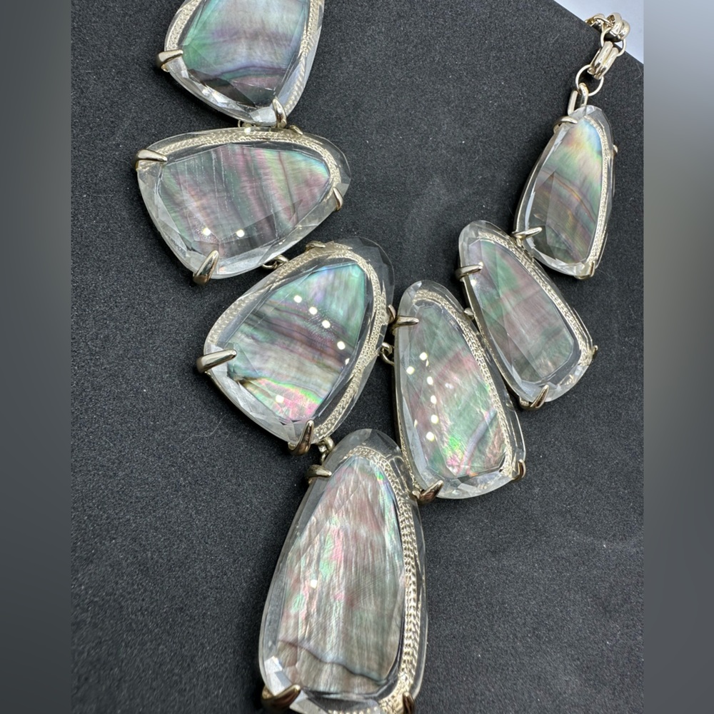 KENDRA SCOTT HARLOW BLACK MOTHER OF PEARL IN GOLD - Picture 2 of 10